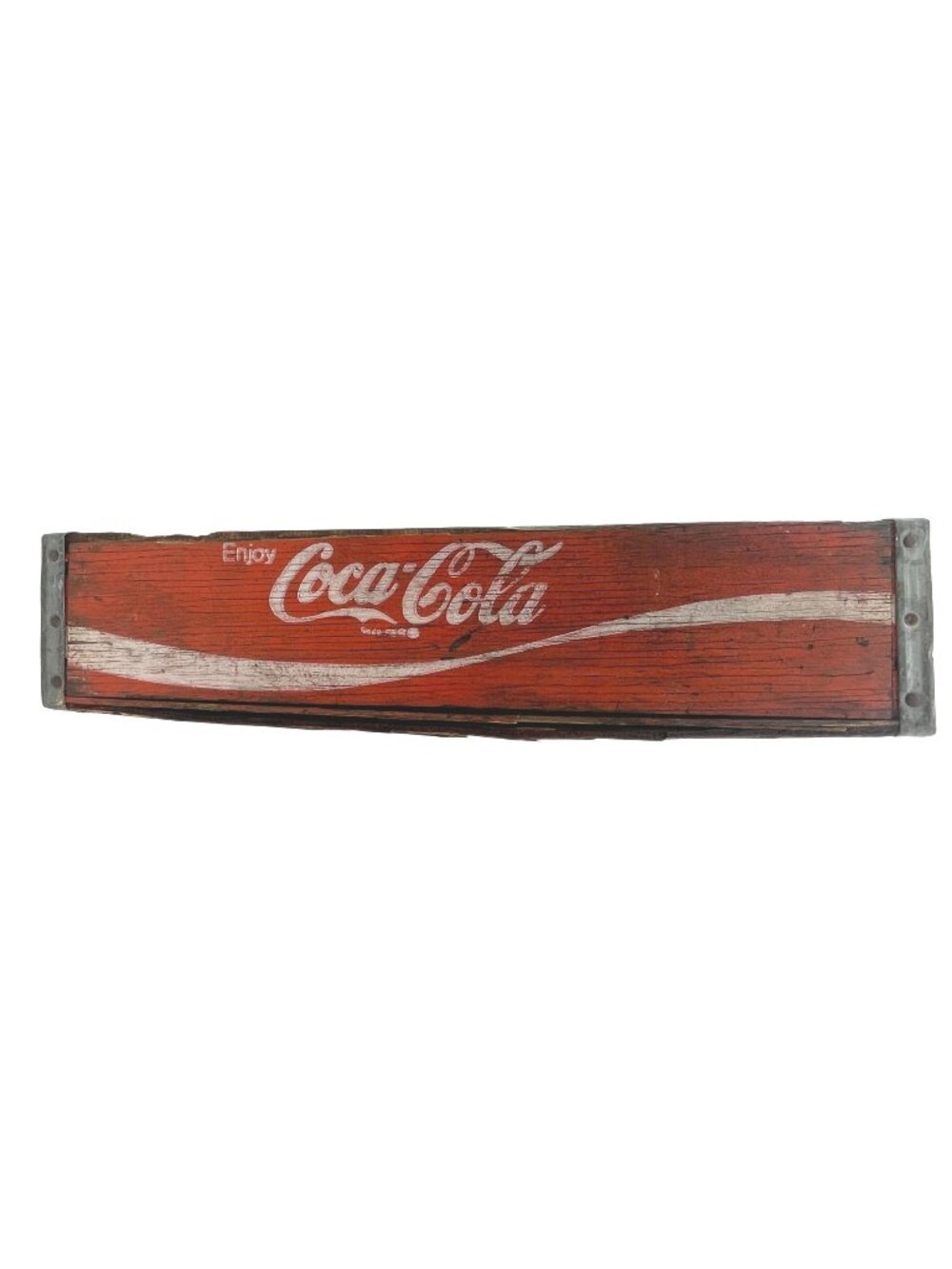 Vintage Coca-Cola Wooden Bottle Crate 24 Compartments Red Weathered Rustic Decor